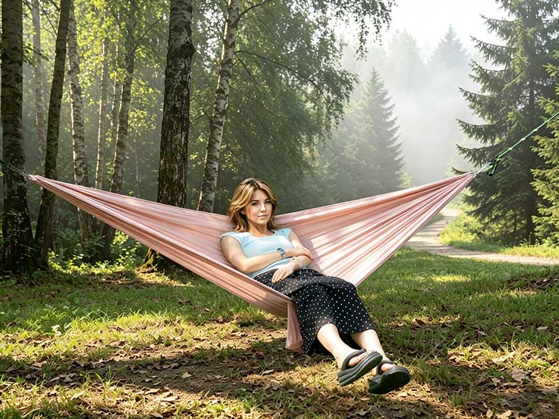 Forest green solid color hammock