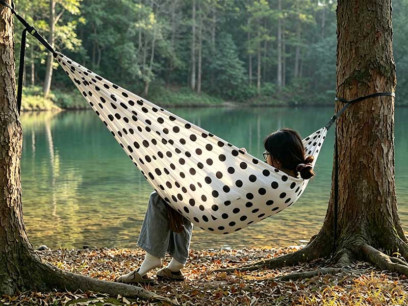 Geometric stripe printed hammock
