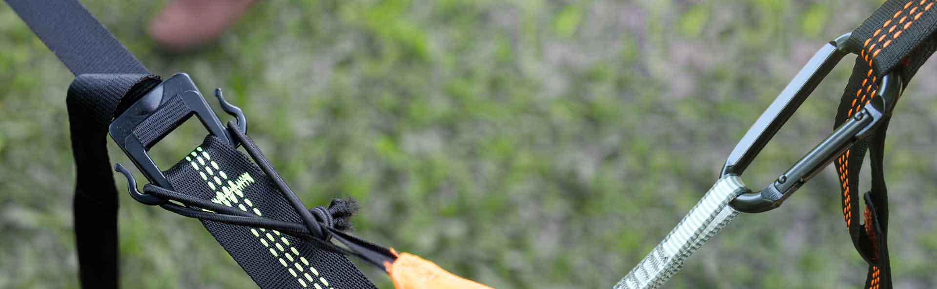 Lightweight outdoor hammock in forest setting